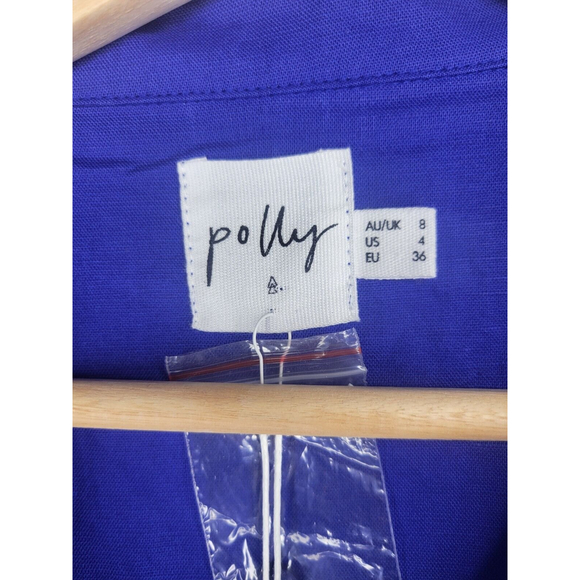 PRINCESS POLLY Sinclair Oversized Playsuit Romper Blue Small Linen Blend NWT - Picture 8 of 11